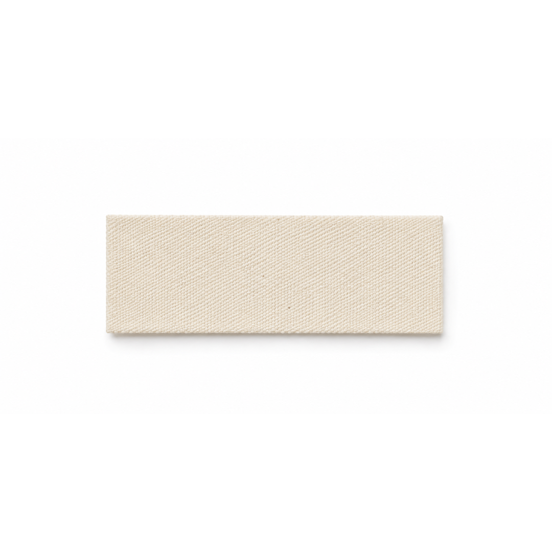 Étiquette en coton écru imprimée 25 × 70 mm