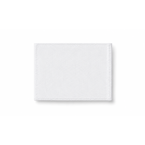 Étiquette tissée personnalisée 30 × 50 mm avec plis aux extrémités