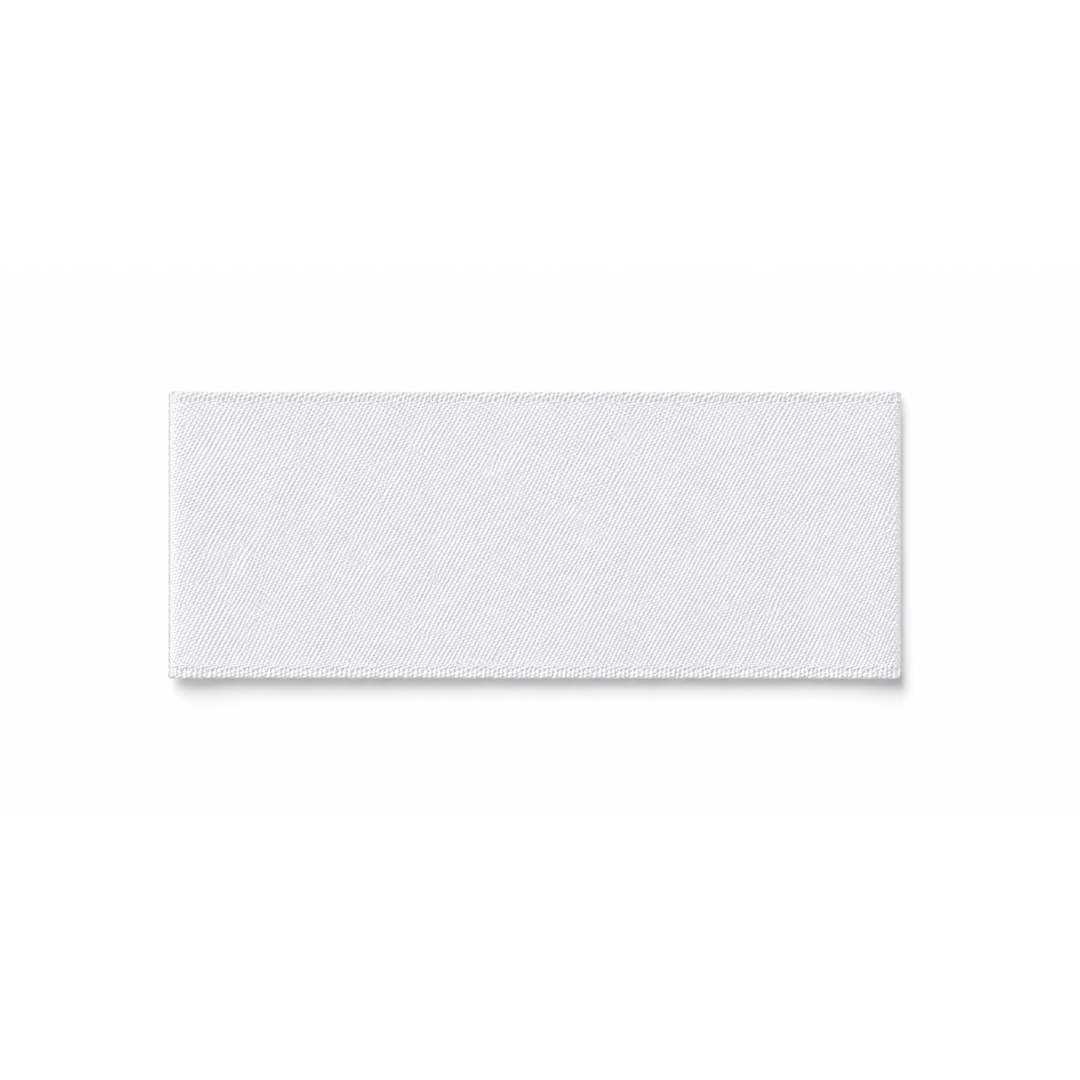 Étiquette tissée personnalisée 30 × 70 mm avec plis aux extrémités