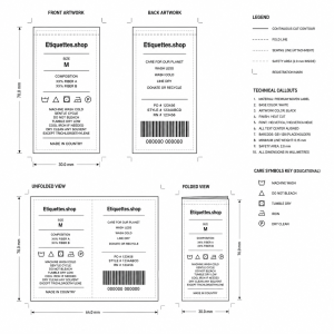 Pictogrammes d’entretien textile — Kit graphique complet